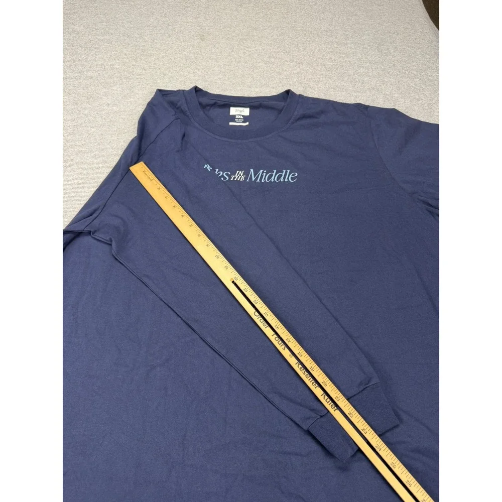 Waggle Golf Sticks In The Middle Navy Blue Long Sleeve Graphic T-Shirt Mens 3XL